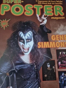 Kiss Super Poster Zeitschrift 1974 Nr.4 Gene Simmons  11 Superposter 59x42+42x30 - Bild 1 von 11