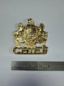 Cheid - goldenes Mützenabzeichen - Gewindestange & Pin & Clutch Rückseite - NEU Polizei & Feuerwehr - Bild 1 von 4