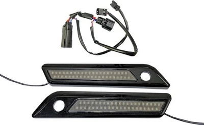 Custom Dynamics Saddlebag Hinge Covers with Dual-Colored LED Light - Smoke/Black - Image 1 of 3