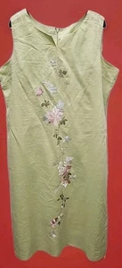 Vestido sin mangas Lino EE. UU. 100 % lino forrado bordado 3Xl nuevo sin etiquetas medidas raro - Imagen 1 de 7