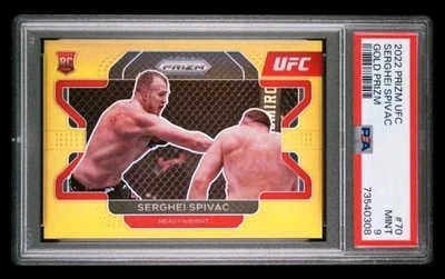 2022 Panini Prizm UFC Serghei Spivac RC /10 Rookie Card True Gold Prizm PSA 9 - Image 1 of 2