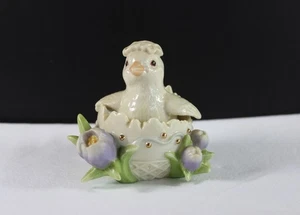 Lenox Osterküken schlüpft aus Ei mit Krokus Blumen Figur - Bild 1 von 5