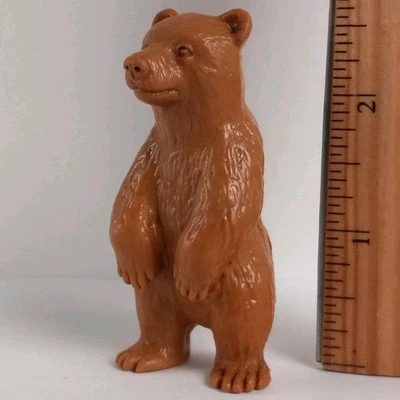 Brown Bear Wild Animal Figure Toy Plastic Standing Bullybär Germany Small - Image 1 of 4