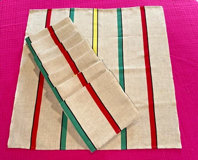 8 serviettes de table en linge  Basque coton  60 cm x 58 cm - Photo 1/4