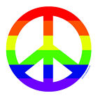 Peace Symbol Rainbow BUMPER STICKER or MAGNET magnetic gay square LGBTQ 4x4"