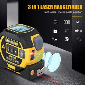 3 In 1 Laser Rangefinder 40m Range Finder Meter W/Backlight Distance Meter Ruler - Picture 1 of 12