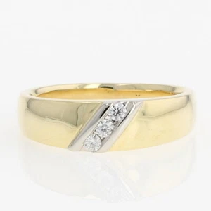 .18ctw Round Cut Diamond Channel-Set Wedding Band 18k Multi-Tone Gold Size 10.25 - Picture 1 of 6