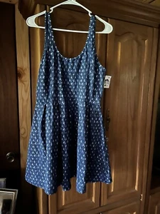 AEROPOSTALE Navy  Tank Top Skater Dress Womens Juniors Size Large NEW - Picture 1 of 3