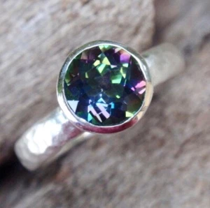 Mystic Topaz and Sterling Silver Ring (size 7.25) - Picture 1 of 3