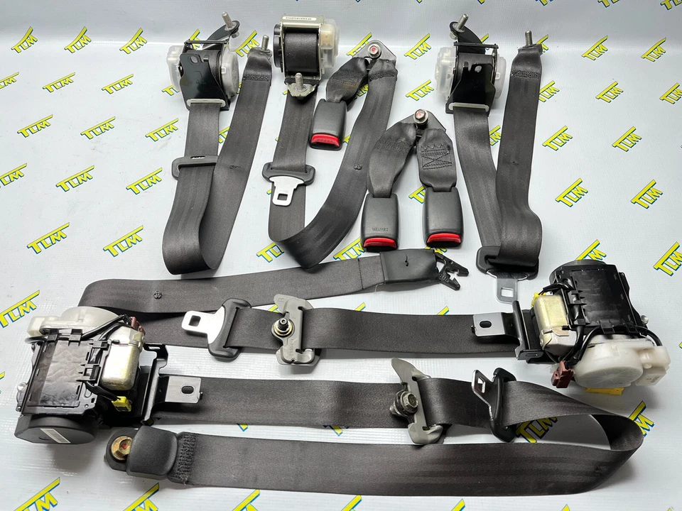 07-08 Juego completo de cinturón de seguridad Acura TL NEGRO asiento delantero trasero izquierdo derecho 2007 2008 OEM Foto 1 de 4