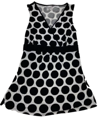 Motherhood Maternity Size S Small Black Polka Dot Top Sleeveless V-Neck Casual - Image 1 of 4