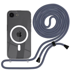MagSafe Łańcuszek na telefon komórkowy do Apple iPhone 16e Etui z paskiem Łańcuszek Niebieski Klipsy Czarny - Zdjęcie 1 z 7