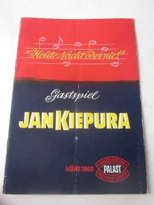 29155 Friedrichstadtpalast Heute Nacht oder nie! Programmheft Jan Kiepura 1960 - Bild 1 von 3