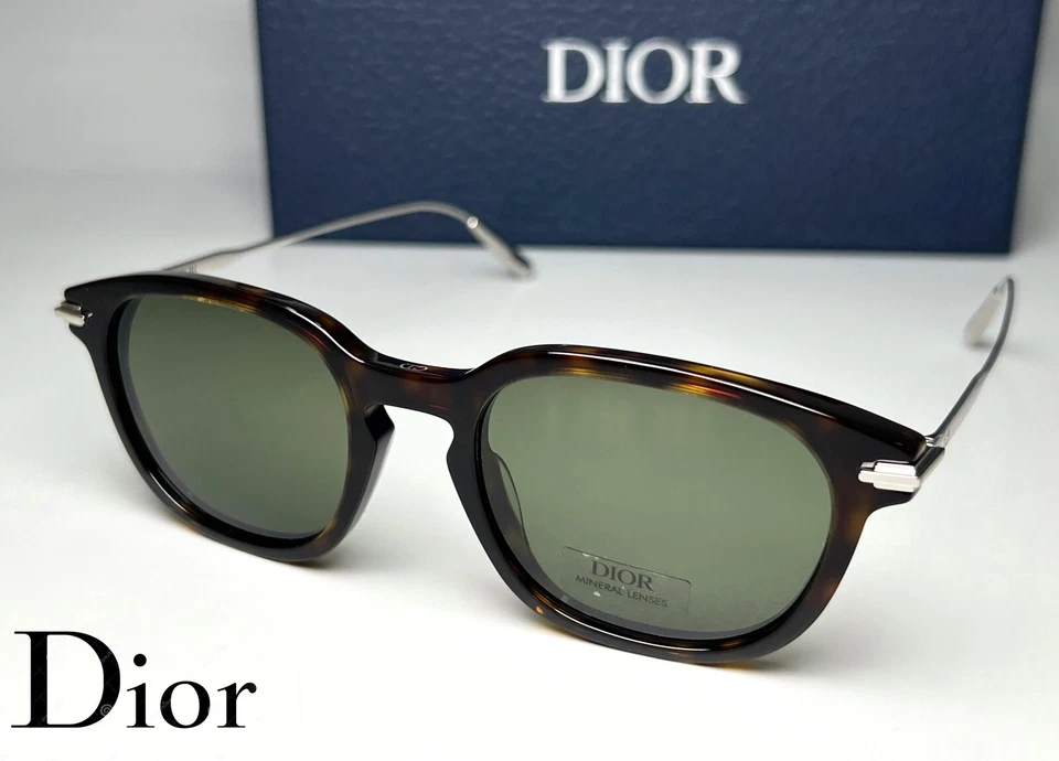 Nuevo Gafas de sol Dior Redondas Traje Negro S6I Metal Acetato Habana 50-145 Italia Foto 1 de 4