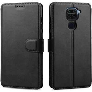 Coque Portefeuille Xiaomi Mi 11 Mi 10 Lite 10T Pro Noir Flip Cover Effet Cuir - Photo 1/5