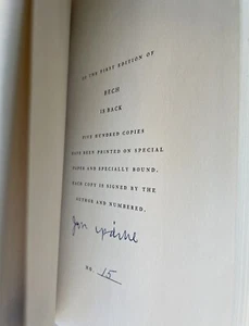 AS NEW: Signed Number 15/500 John Updike’s BECK IS BACK 1st Edition. - Picture 1 of 7