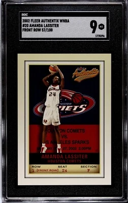 2002 Fleer Authentix WNBA Front Row 1 #20 Amanda Lassiter 57/100 SSP SGC 9 - Image 1 of 2