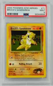 Pokemon Gym Heroes Brock's Sandshrew 71/132 PSA 9 MINT - Picture 1 of 2