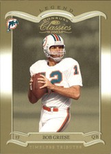 2003 Donruss Classics Timeless Tributes Football Card #103 Bob Griese /150