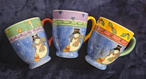 Sango The Sweet Shoppe Weihnachten Schneemann Tassen 3er Set OVP SUE LIPKIN - Bild 1 von 7