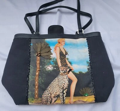 Vintage Novelty St Johns Bay Purse Handbag Pocketbook Beaded Leopard Jungle  - Image 1 of 4