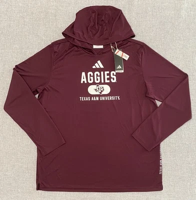 Adidas Texas A&M Aggies Aeroready Team Mens Large Training Hoodie Shirt New - Image 1 of 4