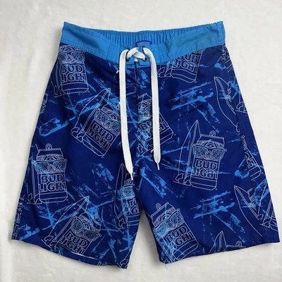 Pantalones Cortos BUD LIGHT Para Hombre Talla Pequeña Tabla Corta Tabla de Surf Baúl de Natación Azul Foto 1 de 4