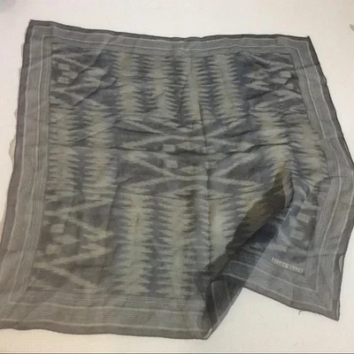 Ellen Tracy Negro Gris Crema Estampado Geométrico Cuadrado Bufanda Cuello Envoltura Bandana Foto 1 de 4