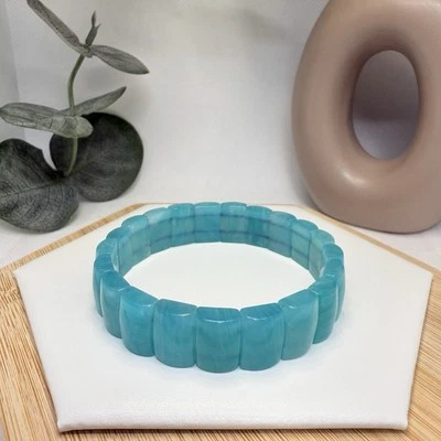 Brazalete suave de amazonita helada 13,1 mm Foto 1 de 3