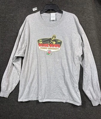 Camiseta vintage 2001 Purdue Rose Bowl manga larga para hombre talla XXL gris Foto 1 de 4