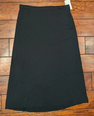 Maxi Falda Larga Negra Eileen Fisher Para Mujer Rayón Elastizada Talla XL - NUEVA CON ETIQUETAS Foto 1 de 4