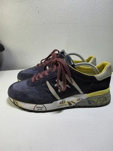 Premiata Lucy Sneakers 6410 -Navy White & Cream Nylon Suede - Sz43 / US 10 - Picture 1 of 8