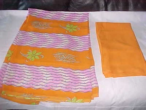 4.5 YARD ORANGE FABULOUS Fabric DRESS Outfit SUIT MATERIAL SEWING Windows Drapes - Picture 1 of 3