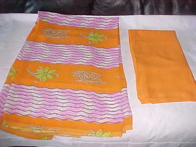 4.5 YARD ORANGE FABULOUS Fabric DRESS Outfit SUIT MATERIAL SEWING Windows Drapes - Image 1 of 3