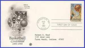 USA4 #2560 ADDR PCS ARTCRAFT FDC Basketball - Picture 1 of 1