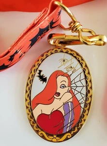 Disney Jessica Rabbit Halloween Bats Lanyard with Roger Rabbit Pin LE 500 PIN - Picture 1 of 6