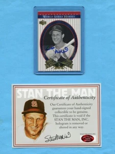 STAN MUSIAL ST. LOUIS CARDINALS 2014 AUTOGRAPHED UD STAN THE MAN BASEBALL CARD - Picture 1 of 3