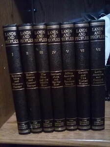 1956 The Grolier Society "Lands and Peoples" Complete Set of 7, VG, Unmarked HCs - Foto 1 di 4