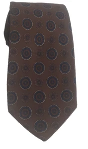 ROBERT TALBOT Best Of Class Nordstrom Silk Tie USA Extra Long Brown Medallion - Picture 1 of 22