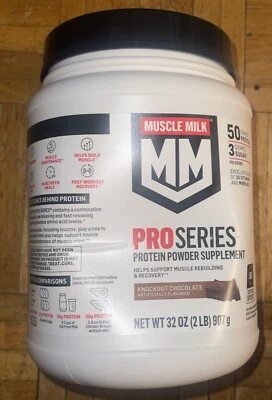 Suplemento de proteína em pó Muscle Milk Pro Series chocolate nocaute 2 lb 08/25 - Imagem 1 de 4