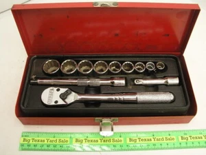 Vintage Proto Big Dawg 3/8" Drive Socket Set in Metal Case 5249P Ratchet - Picture 1 of 3