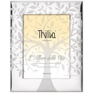Thilia Silver Frame Tree Of Life Photo 10 X 15 Mahogany White Back - Picture 1 of 1