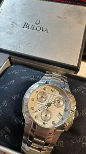 Accutron By Bulova Chronograph 39mm 26E05 York Collection Diamond Watch (A200) - Picture 1 of 9