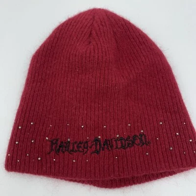 Gorro Harley Davidson para mujer mezcla de lana granate pedrería mercancía oficial Foto 1 de 4