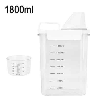 Waschmittelspender Mit Messbecher Luftdichter Waschpulver Aufbewahrungsbox 1.8L - Bild 1 von 4