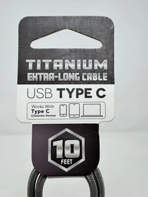 Titanium Extra Long Cable Usb Type C 10 Feet Charging - Image 1 of 4