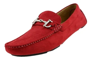 Amali Norwalk Mens Red Driving Moccasin Loafers (choose size) New - Picture 1 of 3