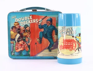 Vtg 1970s The Double Deckers Metal Lunchbox With Thermos - Picture 1 of 16