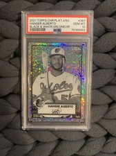 2021 Topps Chrome Plat Anv B&W Mn Dmd Refractor #367 Hanser Alberto PSA 10 Pop 1