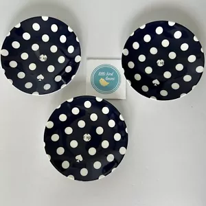 Juego/ 3 Placas Kate Spade New York Say The Word Tidbit 6 pulgadas Puntos Azules Nuevas con Etiqueta - Imagen 1 de 5